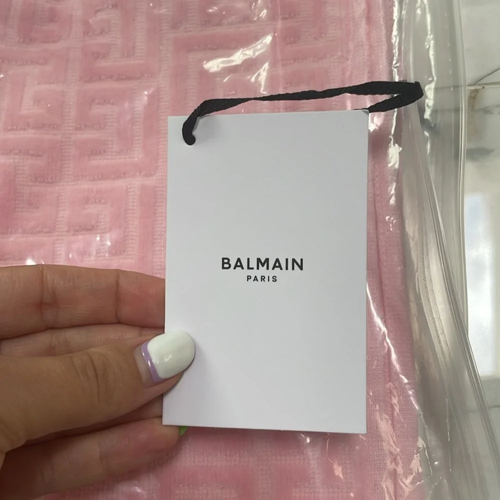 💖Balmain Monogram Jacquard Sponge Beach Towel💖NEW